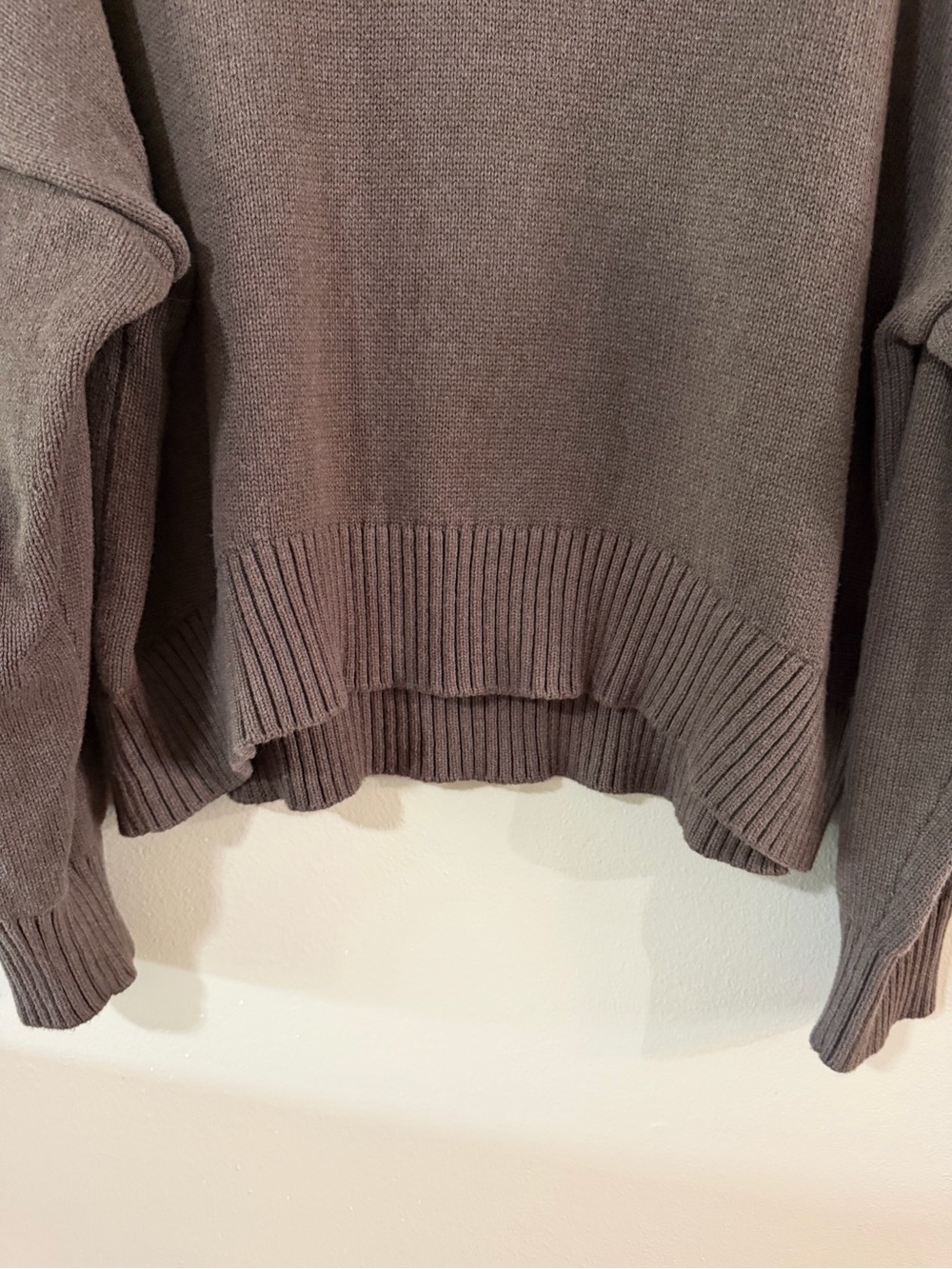 Quince 100% Organic Cotton Boyfriend Crew Sweater, Heather Brown, Large - Picture 8 of 15